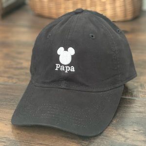 Papa Grandpa Disney Mickey Mouse Hat with year